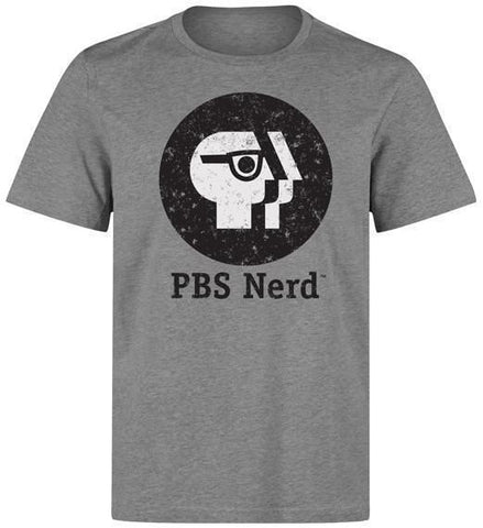 Men's Gray PBS Nerd Short Sleeve T-Shirt